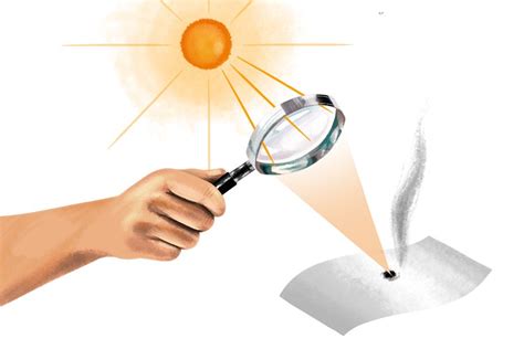 How much heat can a magnifying glass create?